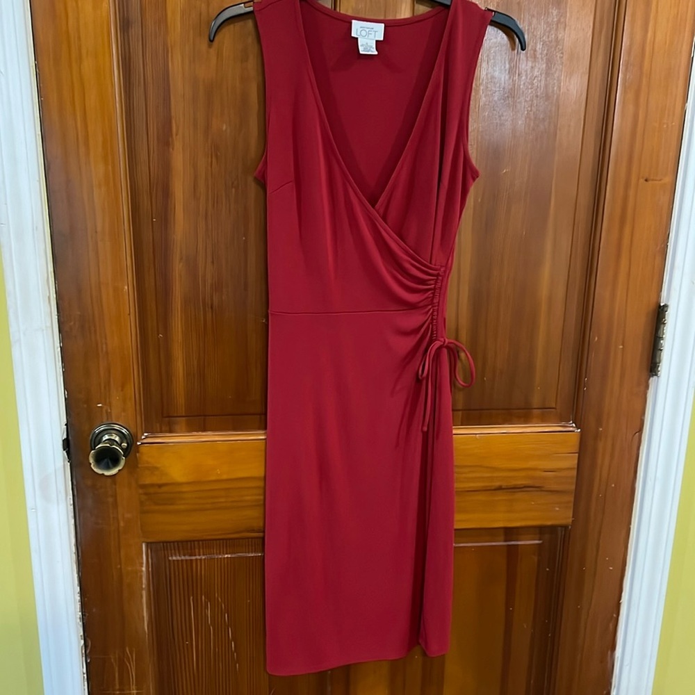 Cranberry Ann Taylor Loft Wrapped Dress Sizes 0